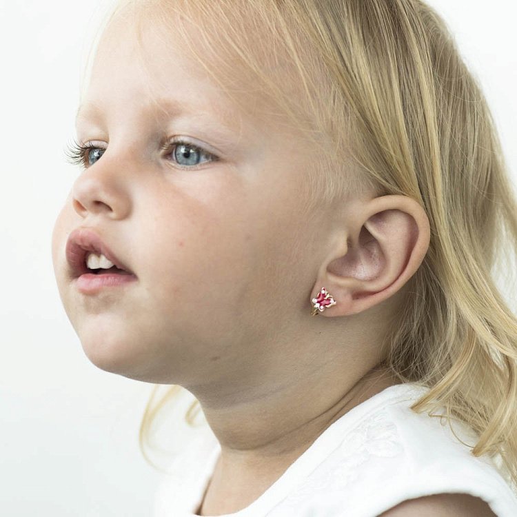 Золотые детские серьги "Бабочки" с эмалью с03221 от ювелирного магазина Оникс - 5