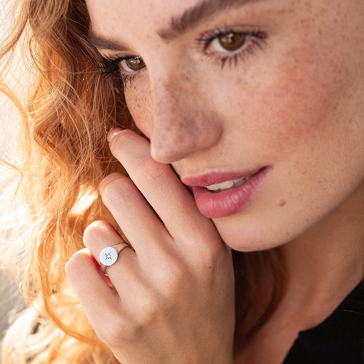 Кольцо "Полярная звезда" в белом золоте к07123 от ювелирного магазина Оникс - 5