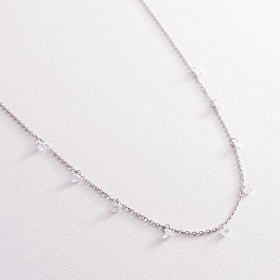 Срібне кольє з фіанітами 181206