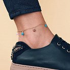 Золотой браслет на ногу с звёздочками б01464 от ювелирного магазина Оникс - 5