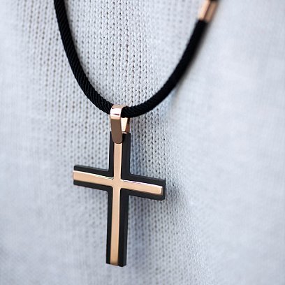 Крест из красного золота (циркон) 503-00007 №6