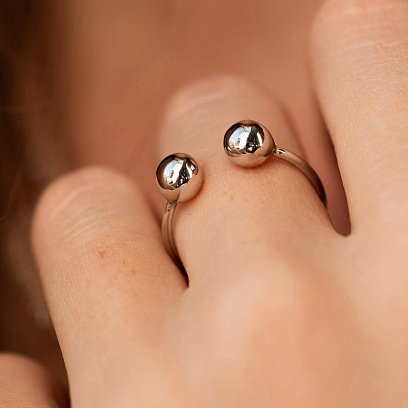 Каблучка "Кульки" в білому золоті к07508 №10