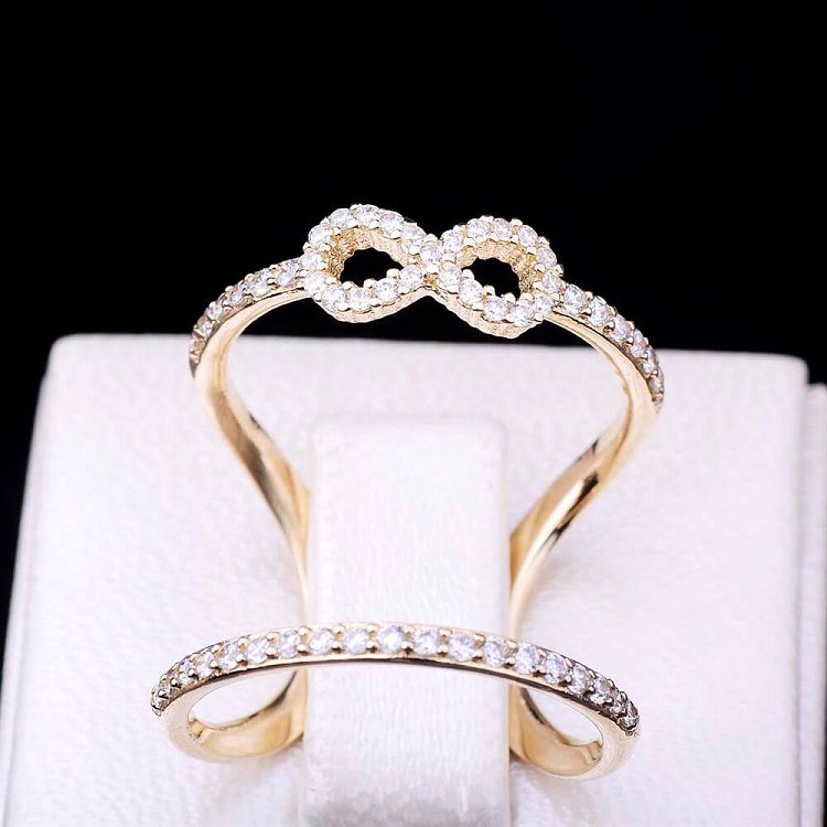 Золотое женское кольцо "Бесконечность" к03286 от ювелирного магазина Оникс - 2