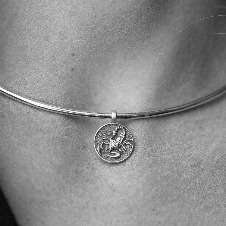 Серебряный кулон "Скорпион" с чернением (кулон под чокер) 1106п от ювелирного магазина Оникс - 5