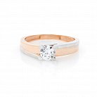 Золотое помолвочное кольцо с фианитом к05571 от ювелирного магазина Оникс - 3