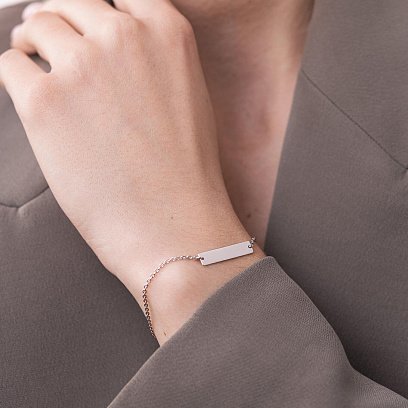 Срібний браслет "Твоя історія" з гравіюванням 2075л №3