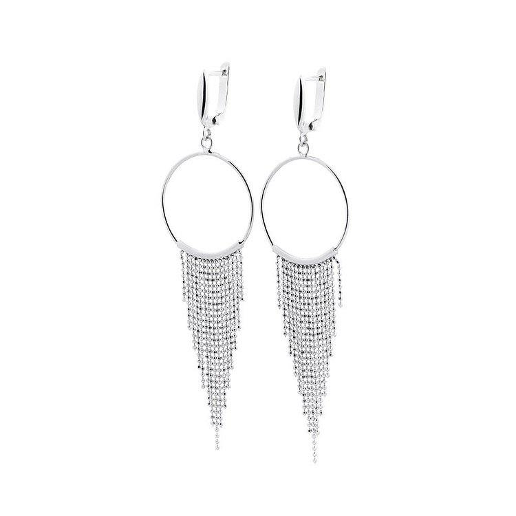 Серебряные серьги на английской застежке 122122 от ювелирного магазина Оникс - 1