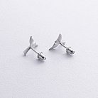 Срібні сережки - пусети "Хвіст кита" 122825 от ювелирного магазина Оникс - 3