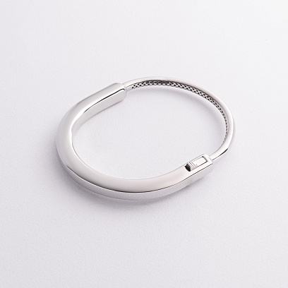 Жесткий браслет Lock в белом золоте б05716 №5