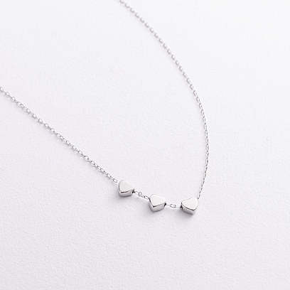 Серебряное колье "Сердечки" 908-00885 №2