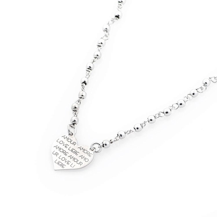 Серебряное колье "Сердечко" (родий) 18596 от ювелирного магазина Оникс - 1