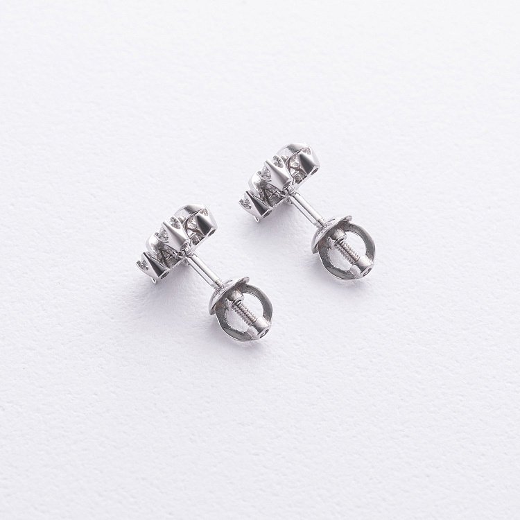 Серебряные серьги - пусеты "Zoe" с фианитами 1515 от ювелирного магазина Оникс - 2