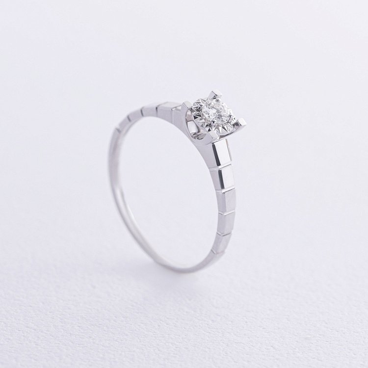 Заручальна золота каблучка з діамантом кб0516cha від ювелірного магазину Онікс