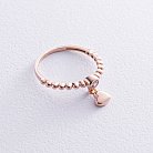 Золотое кольцо "Сердечко" с фианитом к07048 от ювелирного магазина Оникс - 3