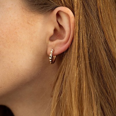 Серьги - кольца "Mona" в красном золоте с08861 №4