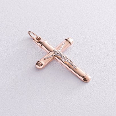 Золотой крестик "Распятие. Спаси и Сохрани" п03598