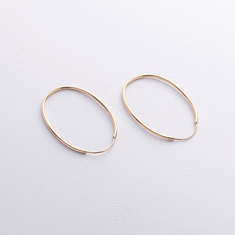 Овальні сережки у жовтому золоті с08859 від ювелірного магазину Онікс - 1