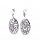 Жіночі срібні сережки "Медальйон" 121637 от ювелирного магазина Оникс - 4
