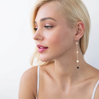 Сережки "Монетки" в жовтому золоті с07644 №4