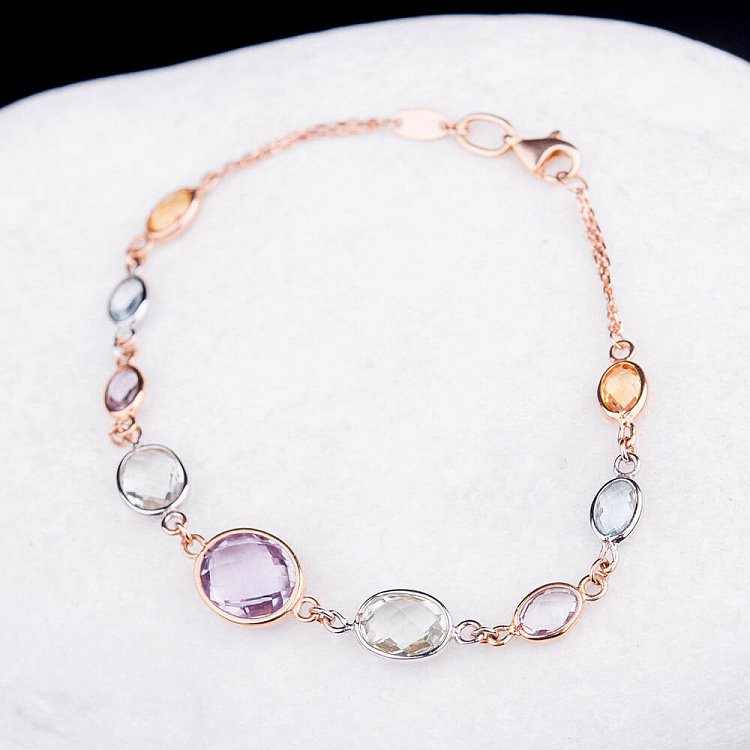 Золотий браслет з натуральними каменями б01710 від ювелірного магазину Онікс - 3