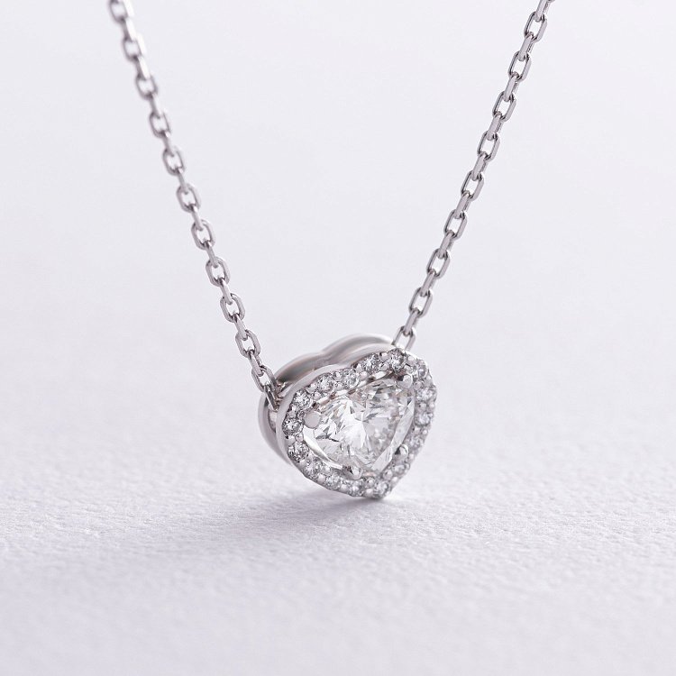 Золотое колье "Сердечко" с бриллиантами 735751121 от ювелирного магазина Оникс