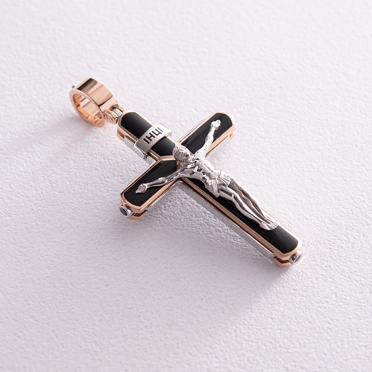 Православний золотий хрест "Розп'яття" 129742422 від ювелірного магазину Онікс