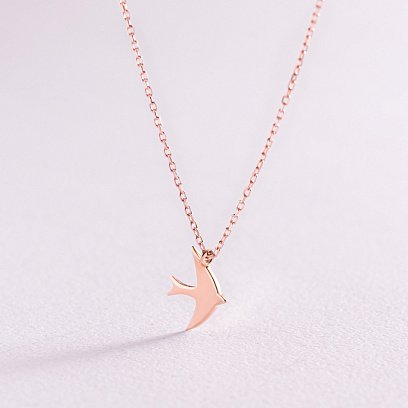 Колье "Ласточка" в красном золоте кол02158 №6