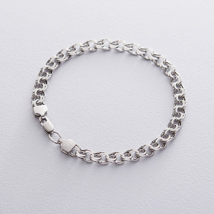 Чоловічий срібний браслет (Гарібальді 0.6 см) р0217413 від ювелірного магазину Онікс