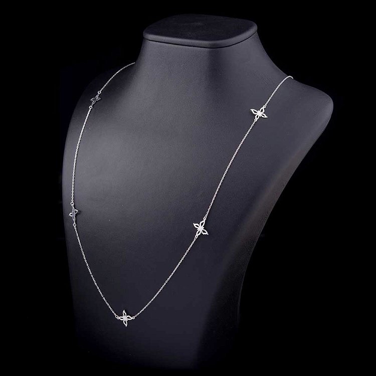 Срібне кольє "Метелики" 18297 від ювелірного магазину Онікс