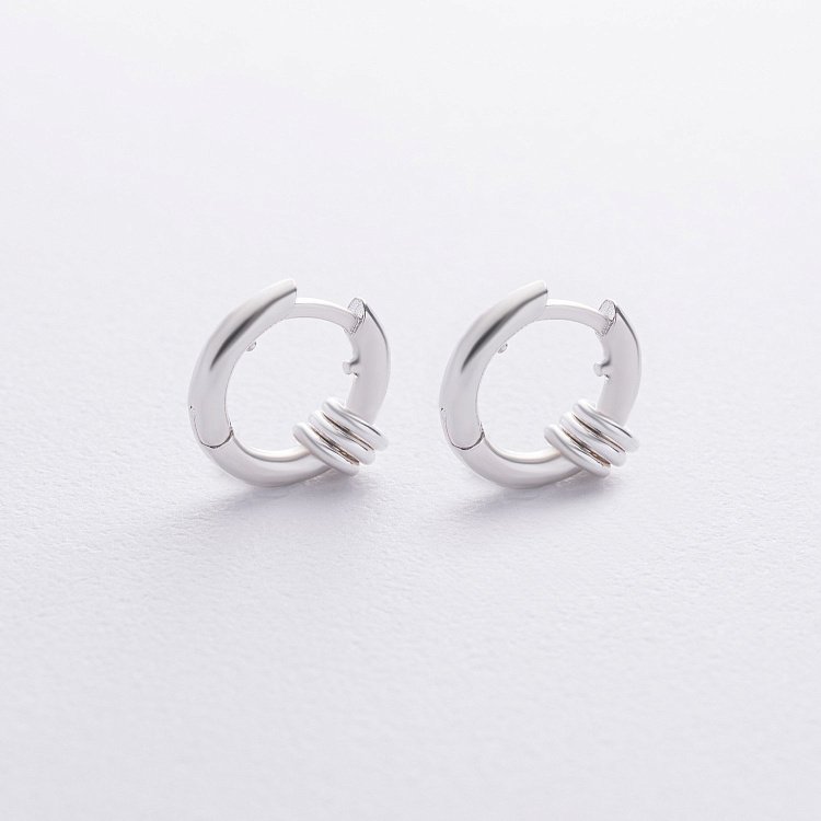 Срібні сережки - кільця "Ophelie" 123455 від ювелірного магазину Онікс - 2