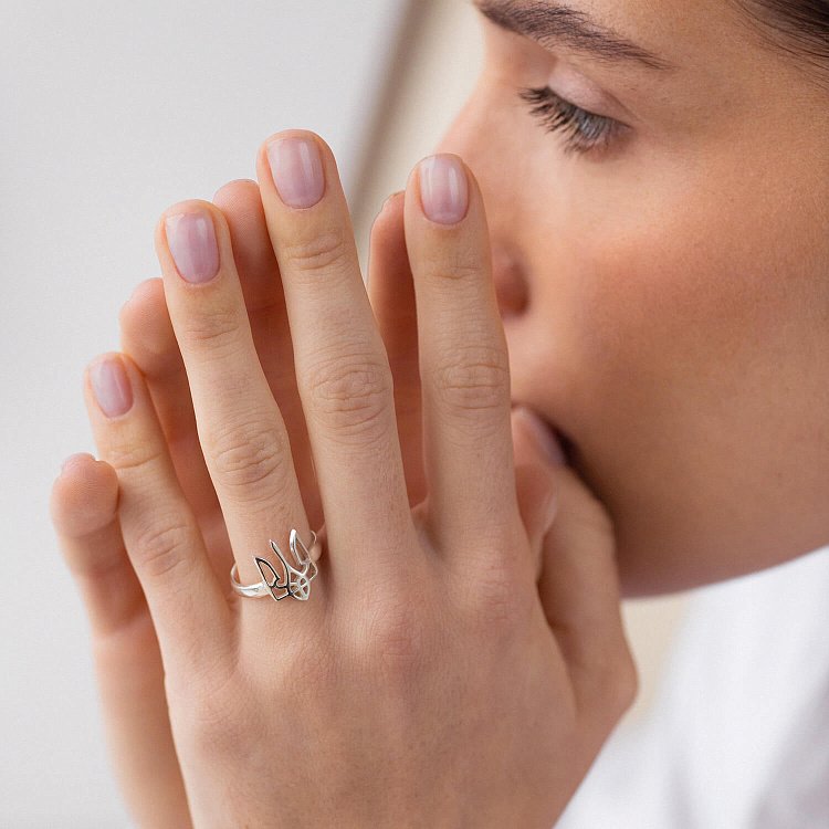 Серебряное кольцо  "Герб Украины - Тризуб" 111379 от ювелирного магазина Оникс - 17