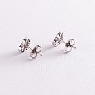 Золоті сережки - пусети "Сердечки" з діамантами doubs205 от ювелирного магазина Оникс - 4