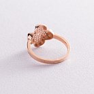 Золотое кольцо (фианиты) "Клевер" к04924 от ювелирного магазина Оникс - 2