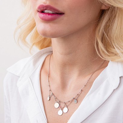 Серебряное колье с монетками 18701 №4