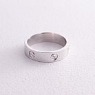 Кольцо "Love" в белом золоте (фианиты) к07138 от ювелирного магазина Оникс - 4