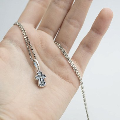 Серебряный крестик с распятием (чернение) 13661 №3
