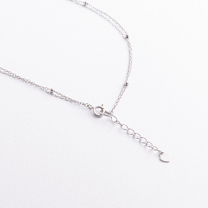 Двойное серебряное колье "Крестик" 908-01328 №3