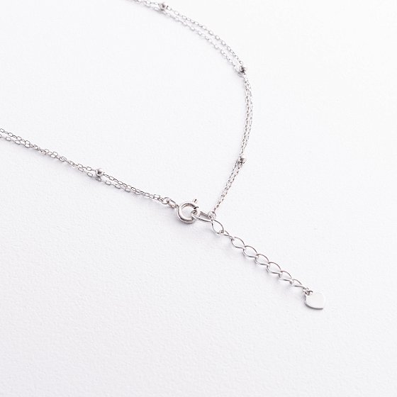 Двойное серебряное колье "Крестик" 908-01328 №5