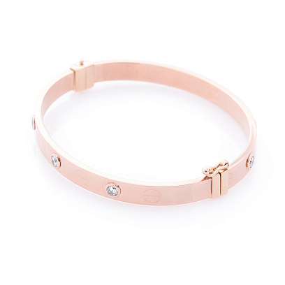 Золотий браслет з фіанітами б03516 №5