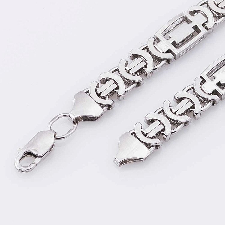 Срібний родований ланцюжок плетіння Євро пряма Р011712 від ювелірного магазину Онікс - 1