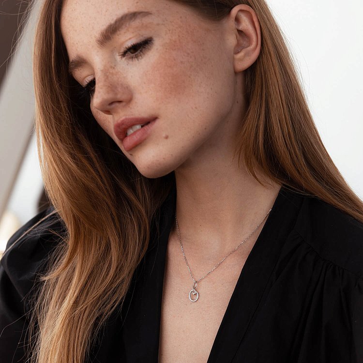 Золотая подвеска "Буква О" с бриллиантами пО от ювелирного магазина Оникс - 4