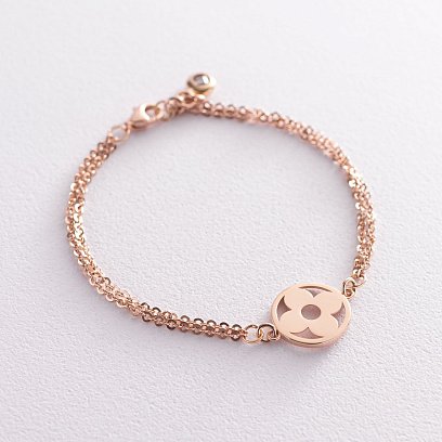 Браслет в красном золоте "Клевер" б04595