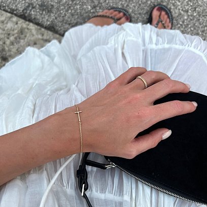 Браслет "Крестик" в желтом золоте з2081ж №14