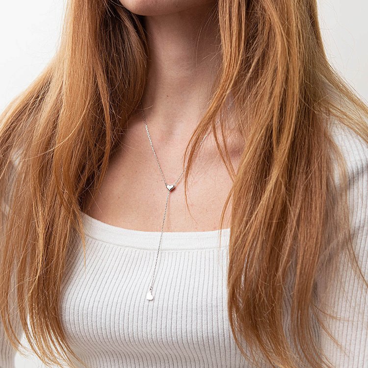 Срібне кольє - краватка "Сердечки" 181190 від ювелірного магазину Онікс - 4