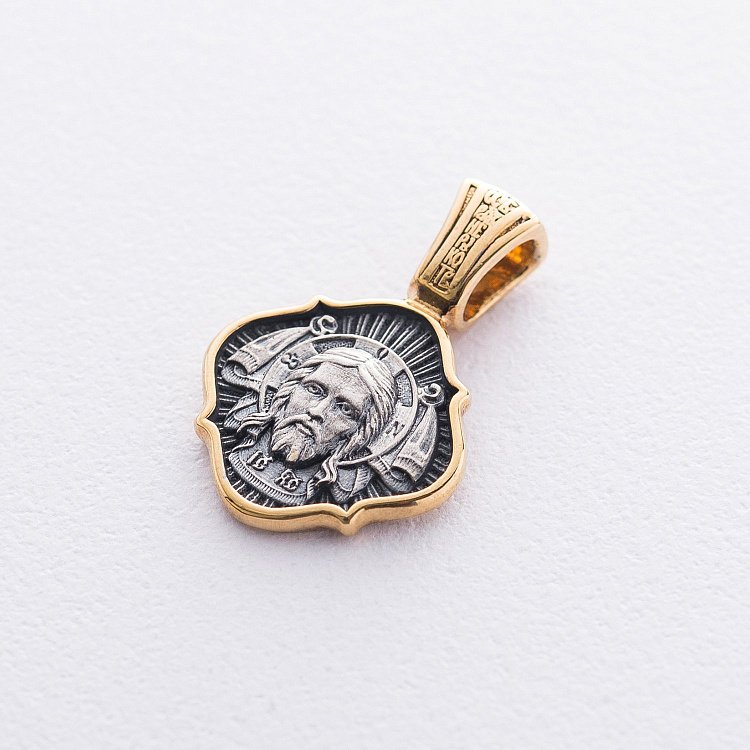 Серебряная ладанка "Спас Нерукотворный" 132919 от ювелирного магазина Оникс - 3