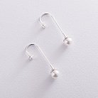 Срібні сережки жіночі (фіаніт, шт. перли) 121310 от ювелирного магазина Оникс - 7