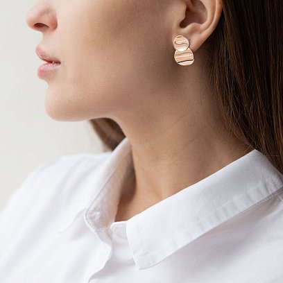 Серьги "Уникальные" в красном золоте 470578 №7