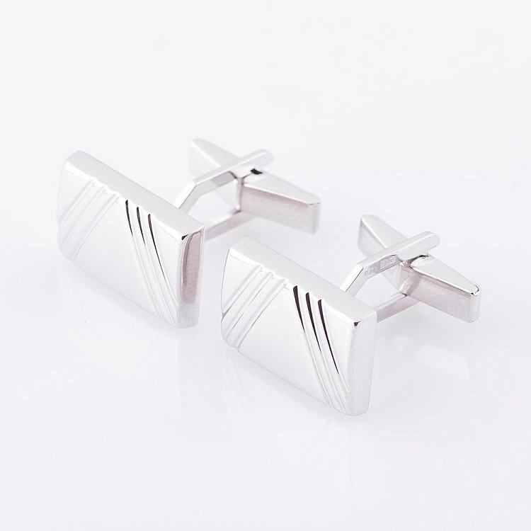 Чоловічі запонки з білого золота зап00057 від ювелірного магазину Онікс - 2