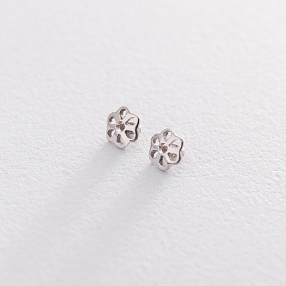 Золоті сережки-пусети з хрестиками с05340 №3