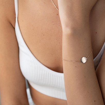 Браслет "Монетка" в красном золоте (возможна гравировка) б04918 №3